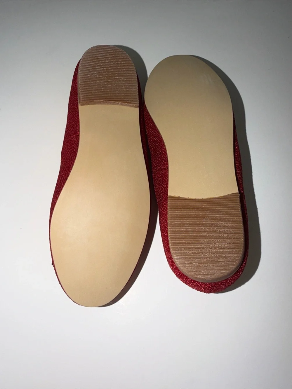 NWT L'Amour Red Linen Bow Mary Jane Flats Girls Size 12 | Christmas Holiday